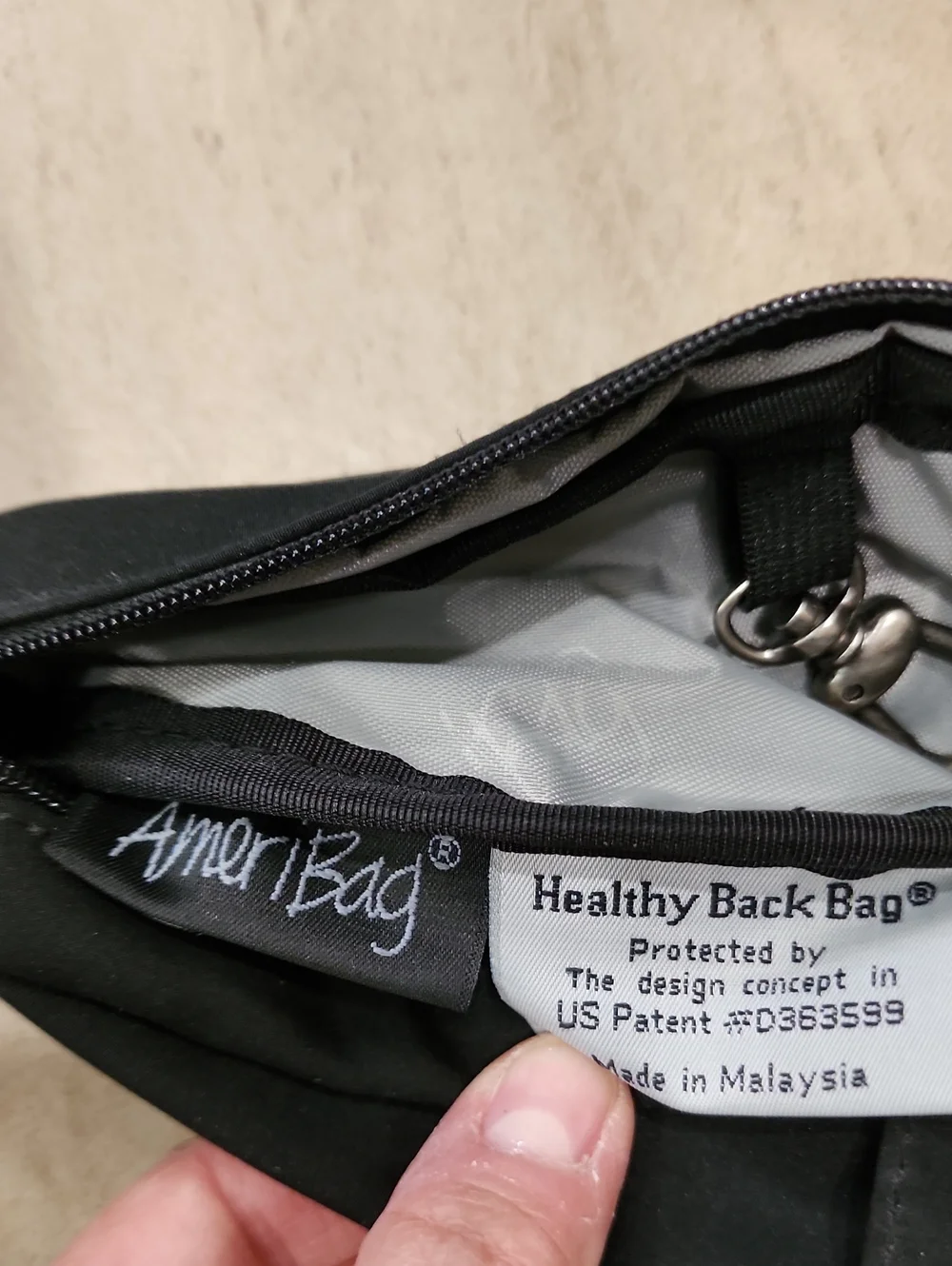 American Bag Healthy Back Bag + Mini Bag Black Travel Storage Hiking